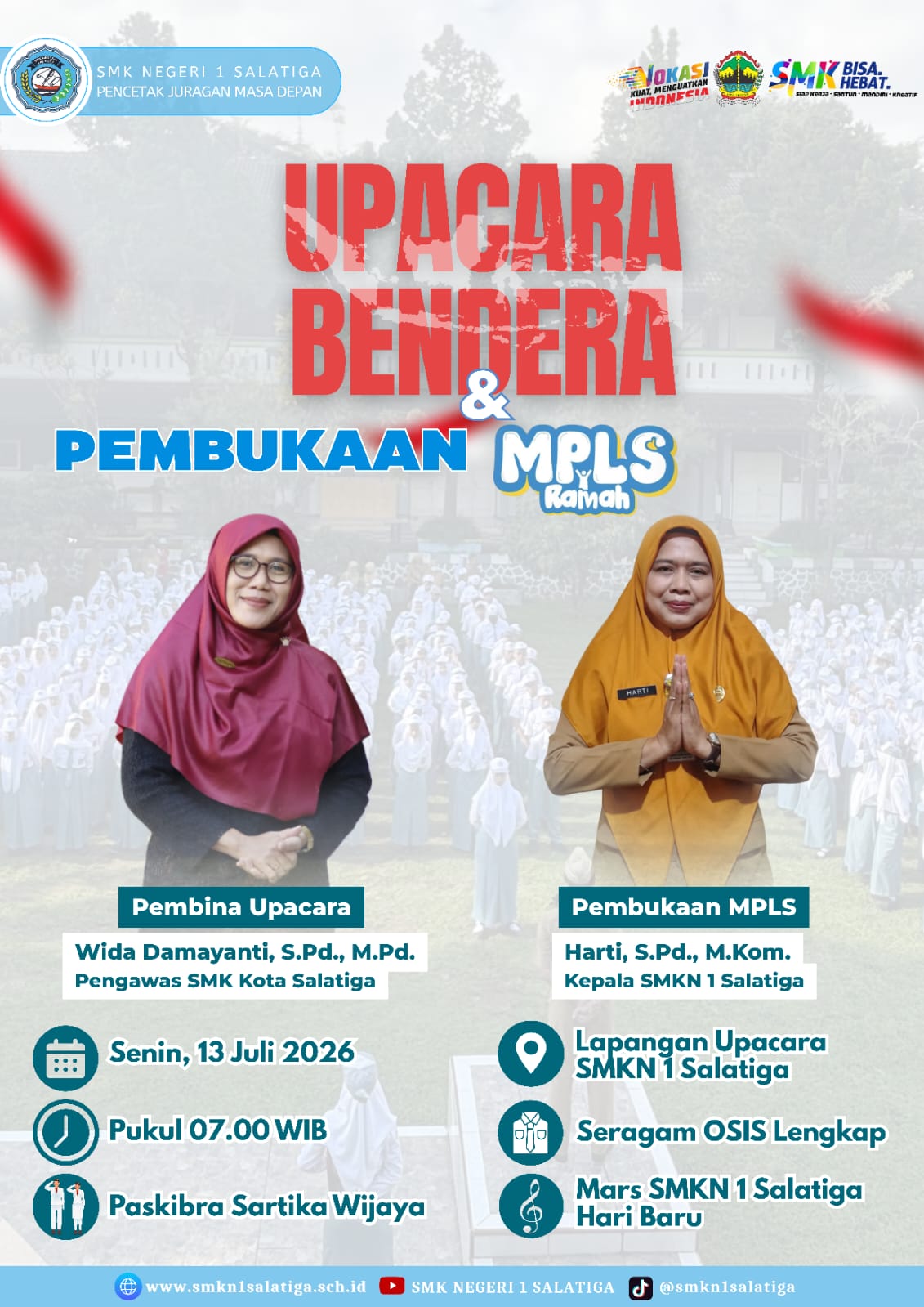 Upacara Bendera Tandai Pembukaan MPLS Ramah SMK Negeri 1 Salatiga Tahun Ajaran 2026/2027